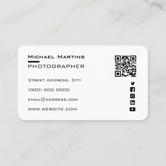 Digitalkamera-Objektiv-Monogramm-Fotograf Visitenk Visitenkarte (Rückseite)