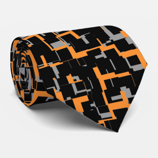 Digitalt Tarnmuster Orange Schwarz Weiß Muster Krawatte