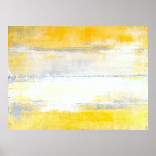 'Digits' Graue und gelbe Abstrakte Kunst Poster dr (Vorne)