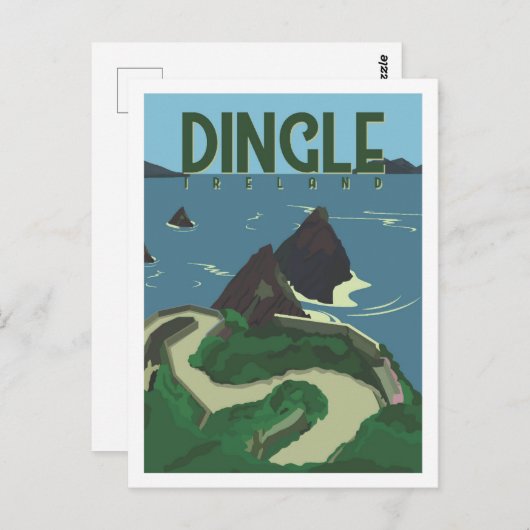 Digle Ireland Famous Travel Place Illustration Postkarte (Vorne/Hinten)