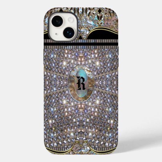 Digloos Elegantes Chic Einziges Monogramm Case-Mate iPhone Hülle (Rückseite)