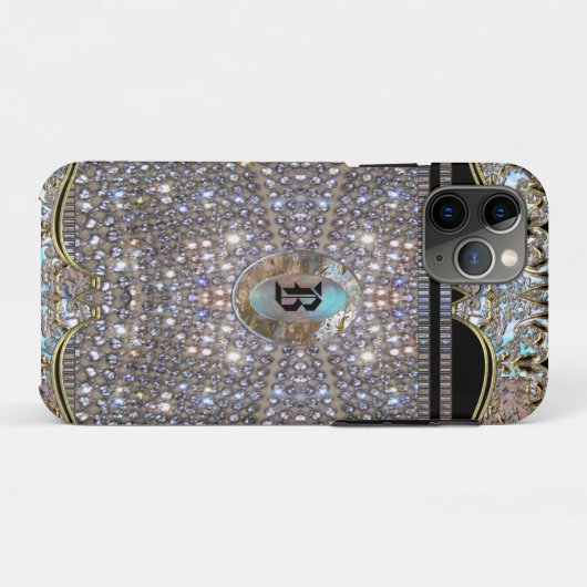 Digloos Elegantes Chic Einziges Monogramm Case-Mate iPhone Hülle (Rückseite (Horizontal))