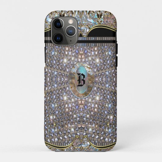 Digloos Elegantes Chic Einziges Monogramm Case-Mate iPhone Hülle (Rückseite)