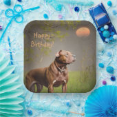 Dignified Brown Pitbull Pappteller (Party)