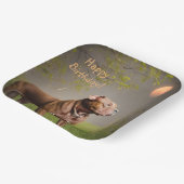 Dignified Brown Pitbull Pappteller (Gewinkelt)