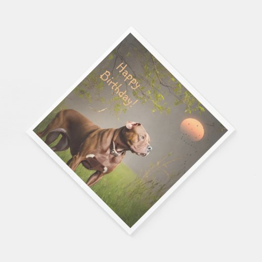 Dignified Brown Pitbull Serviette (Ecke)