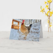 Dignified Chicken Happy Birthday Karte (Gelbe Blume)