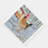 Dignified Chicken Happy Birthday Serviette (Ecke)
