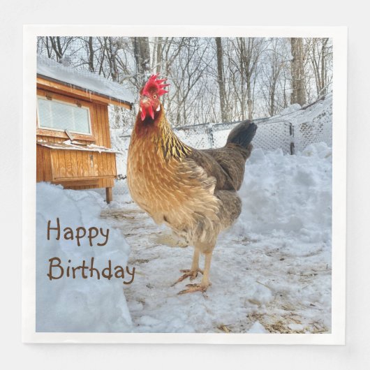 Dignified Chicken Happy Birthday Serviette (Vorderseite)