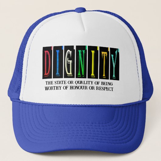 Dignity Design Unisex Truckers Cap Truckerkappe (Vorderseite)