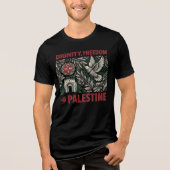 Dignity, Freedom, Palestine Tri-Blend Shirt (Vorderseite)