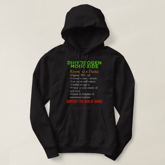 Dihydrogenmonoxid-Bewusstsein Unterstützung des DH Hoodie (Design vorne)