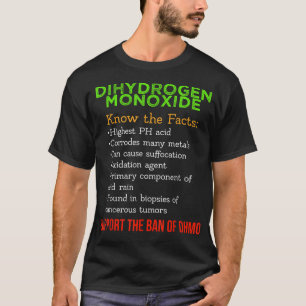 Dihydrogenmonoxid-Bewusstsein Unterstützung des DH T-Shirt