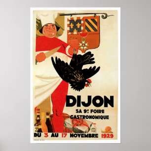 Dijon Chicken Vintag Food und Art Poster