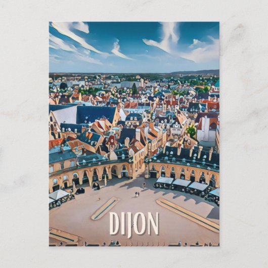 Dijon Foto Vintage Postkarte (Vorderseite)