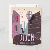 Dijon France Vintage Reiseplakat Postkarte (Vorne/Hinten)