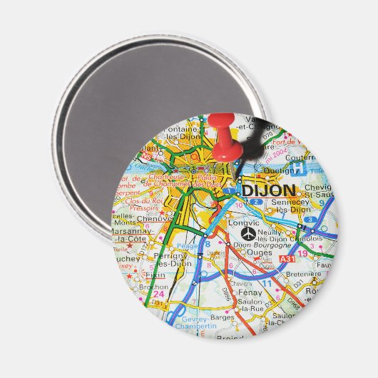 Dijon, Frankreich Magnet (Vorderseite/Rückseite)