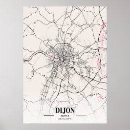 Dijon - Frankreich Neapolitan City Map Poster