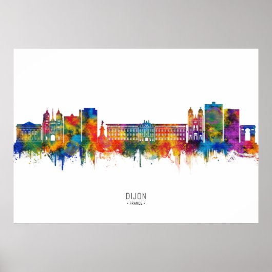 Dijon Frankreich Skyline Poster (Vorne)