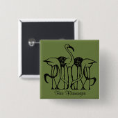 Dijsselhof - Fünf Flamingos, schöne Kunst, Button (Vorne & Hinten)