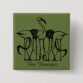 Dijsselhof - Fünf Flamingos, schöne Kunst, Button (Vorderseite)