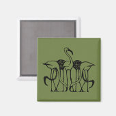 Dijsselhof - Fünf Flamingos, schöne Kunst, Magnet (Vorderseite/Rückseite)