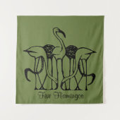 Dijsselhof - Fünf Flamingos, schöne Kunst, Wandteppich (Vorderseite)