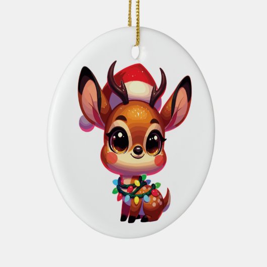 Dik-Dik Frohe Weihnachts-Wintertiere Niedlich DikD Keramik Ornament (Rechts)