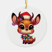 Dik-Dik Frohe Weihnachts-Wintertiere Niedlich DikD Keramik Ornament (Vorne)