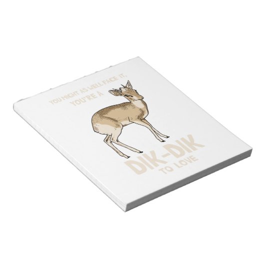 Dik-Dik zur Liebe Notizblock (angewinkelt)