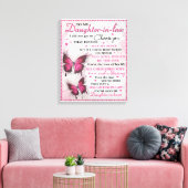 DIL Butterfly Du bist auch meine Tochter im Herzen Leinwanddruck (Insitu (Wohnzimmer))