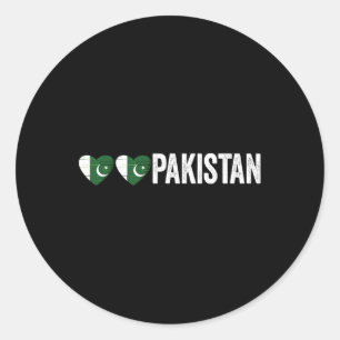 Dil Pakistan Azadi Mubarak Herz Flag Day Proud Ro Runder Aufkleber