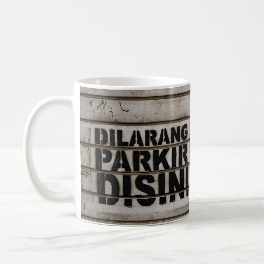 Dilarang parkir desi-Zeichen Kaffeetasse (Links)