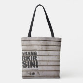 Dilarang parkir desi-Zeichen Tasche (Rückseite)