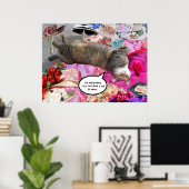 Dilemma der Princess Tatus Katze mit Diva Hats Poster (Heimbüro)