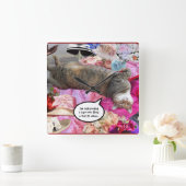 Dilemma der Prinzessin Tatus Cat Quadratische Wanduhr (Zuhause)
