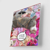 Dilemma der Prinzessin Tatus Cat Quadratische Wanduhr (Winkel)
