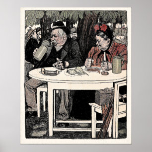 Dilemma - Vintage Deutsche Kunst Druck Poster