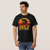 DILF I Liebe Angeln Barracuda Sprichwort Fischerei T-Shirt (Vorne ganz)