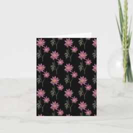 Dill Daisy Greetings Card Black Pattern Karte