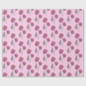 Dill Daisy Wrapping Paper Pink Pattern Geschenkpapier (Flach)