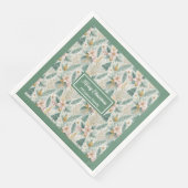 Dill Green and Gold Lux Napkins Monogram Holiday Serviette (Ecke)