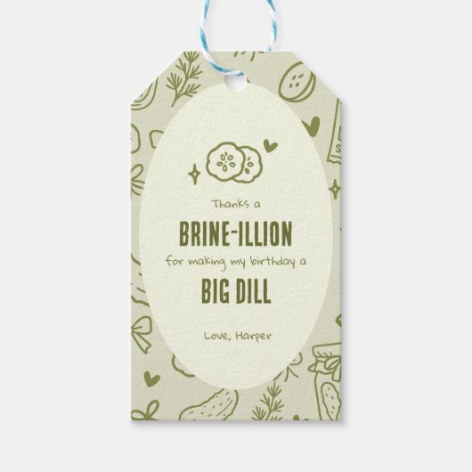Dill-Gurken-Dankeschön-Geschenkanhänger Geschenkanhänger (Vorderseite)