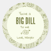 Dill-Gurken-Gunst-Sticker Runder Aufkleber (Vorderseite)