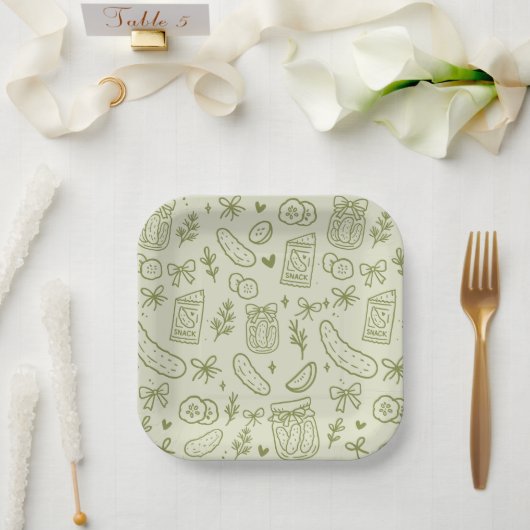 Dill-Gurken-Papierteller Pappteller (Hochzeit)