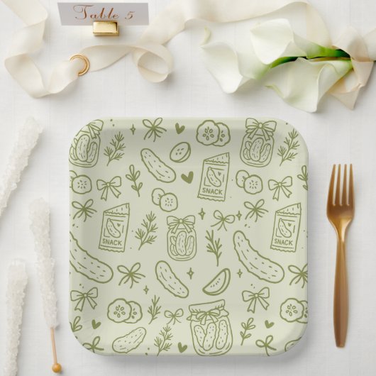 Dill-Gurken-Papierteller Pappteller (Hochzeit)