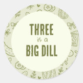 Dill-Gurken-Sticker-Cupcake-Toppers Runder Aufkleber (Vorderseite)