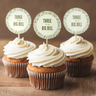 Dill-Gurken-Sticker-Cupcake-Toppers Runder Aufkleber