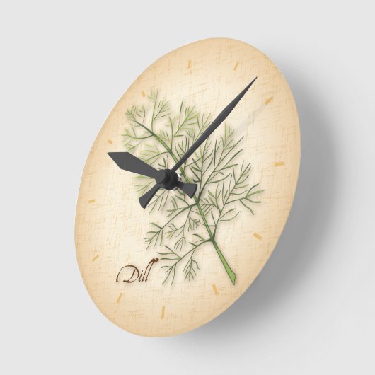 Dill Herb Round Clock Runde Wanduhr (Winkel)