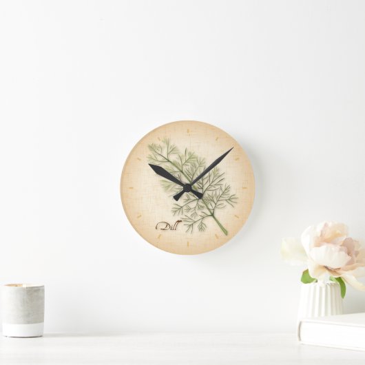 Dill Herb Round Clock Runde Wanduhr (Zuhause)
